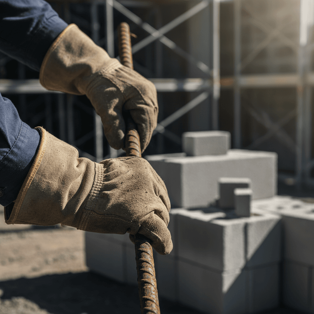 Security guard verifying deliveries at a construction site loading dock